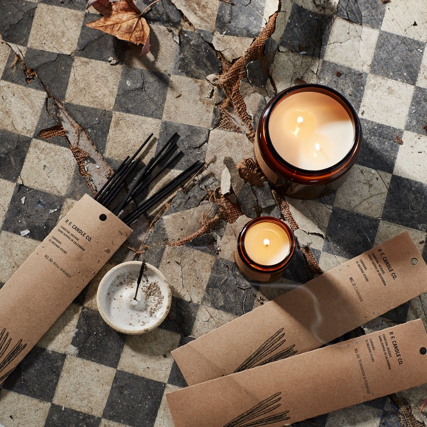 PF Candle Co Teakwood & Tobacco Incense The Candle Library