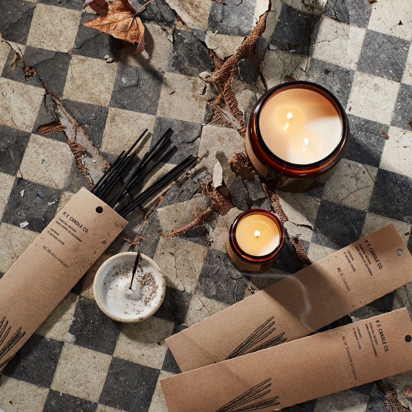 teakwood tobacco incense PF Candle Co